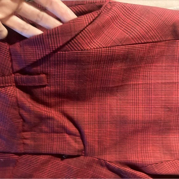 L.A.M.B. Gwen Stefani Plaid Y2K Punk Rock Pants black red skinny low rise - Picture 10 of 16